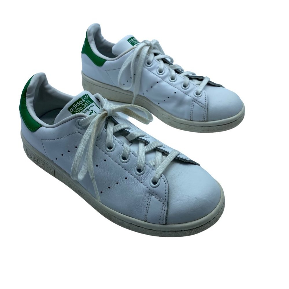 adidas Stan Smith Originals Youth Size‎ 5 Synthetic Leather White Green Sneakers